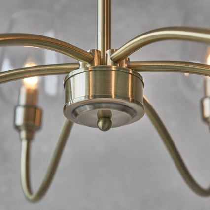 Endon 107791 - Kattokruunu ketjulla 6xE14/6W/230V, messinki