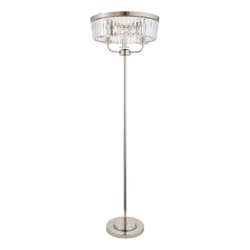 Endon 108103 - Lattialamppu CHESTERFIELD 3xE14/6W/230V kiiltävä kromi