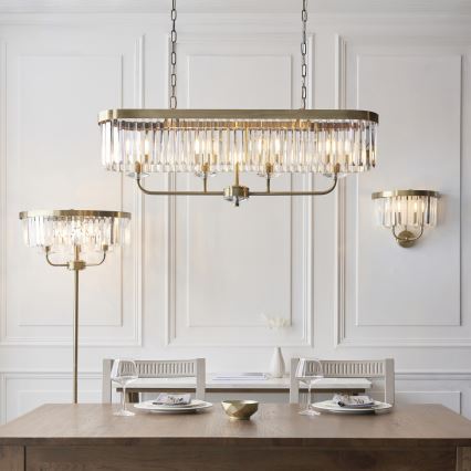 Endon 110644 - Lattialamppu CHESTERFIELD 3xE14/6W/230V messinki