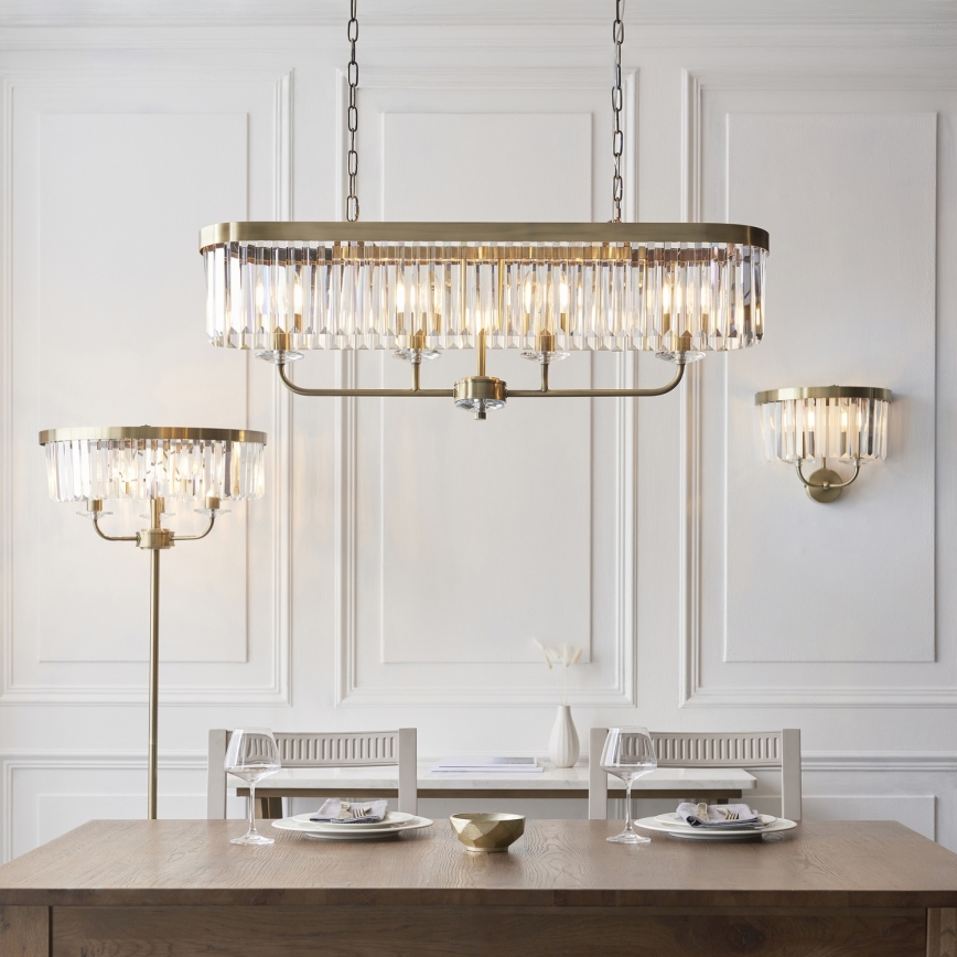 Endon 110644 - Lattialamppu CHESTERFIELD 3xE14/6W/230V messinki