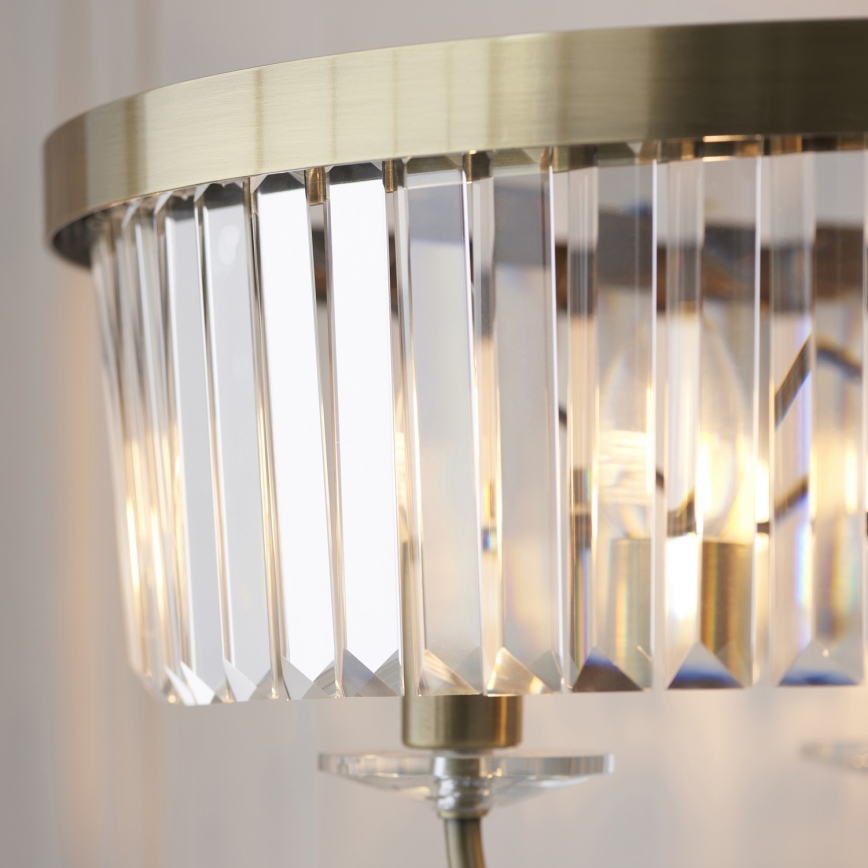 Endon 110644 - Lattialamppu CHESTERFIELD 3xE14/6W/230V messinki