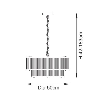 Endon 110944 - RIDGETON-riippuvalaisin ketjulla 5xE14/6W/230V, messinki
