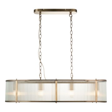 Endon 110945 - Kattokruunu ketjussa RIDGETON 4xE14/6W/230V messinki/läpinäkyvä