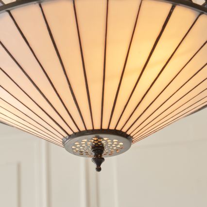 Endon 111870 - Ketjulla ripustettava Tiffany-tyylinen kattokruunu FARGO, 3xE27/10W/230V, halkaisija 41,5 cm