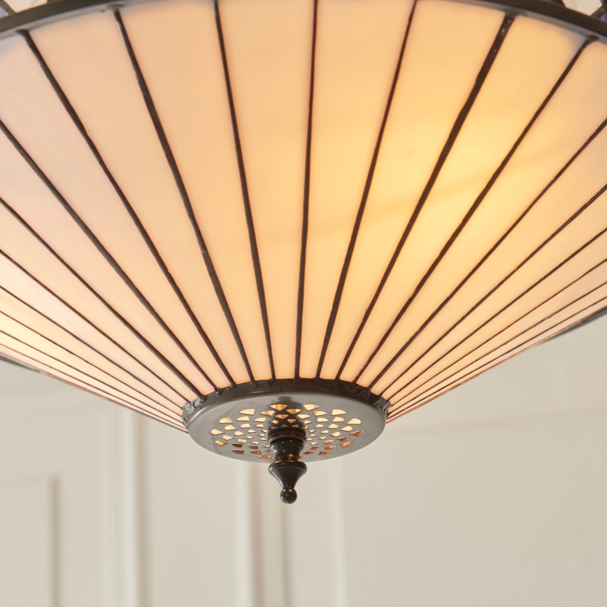 Endon 111870 - Ketjulla ripustettava Tiffany-tyylinen kattokruunu FARGO, 3xE27/10W/230V, halkaisija 41,5 cm