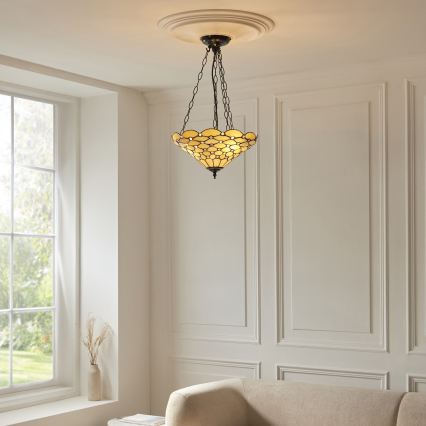 Endon 111884 - Riippuvalaisin ketjulla Tiffany PEARL 3xE27/10W/230V Ø 37 cm