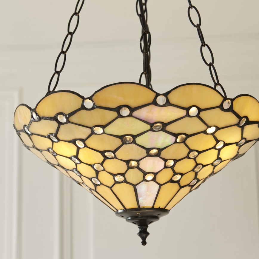 Endon 111884 - Riippuvalaisin ketjulla Tiffany PEARL 3xE27/10W/230V Ø 37 cm
