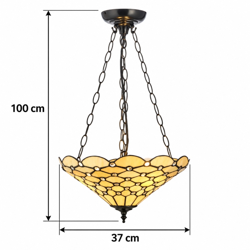 Endon 111884 - Riippuvalaisin ketjulla Tiffany PEARL 3xE27/10W/230V Ø 37 cm