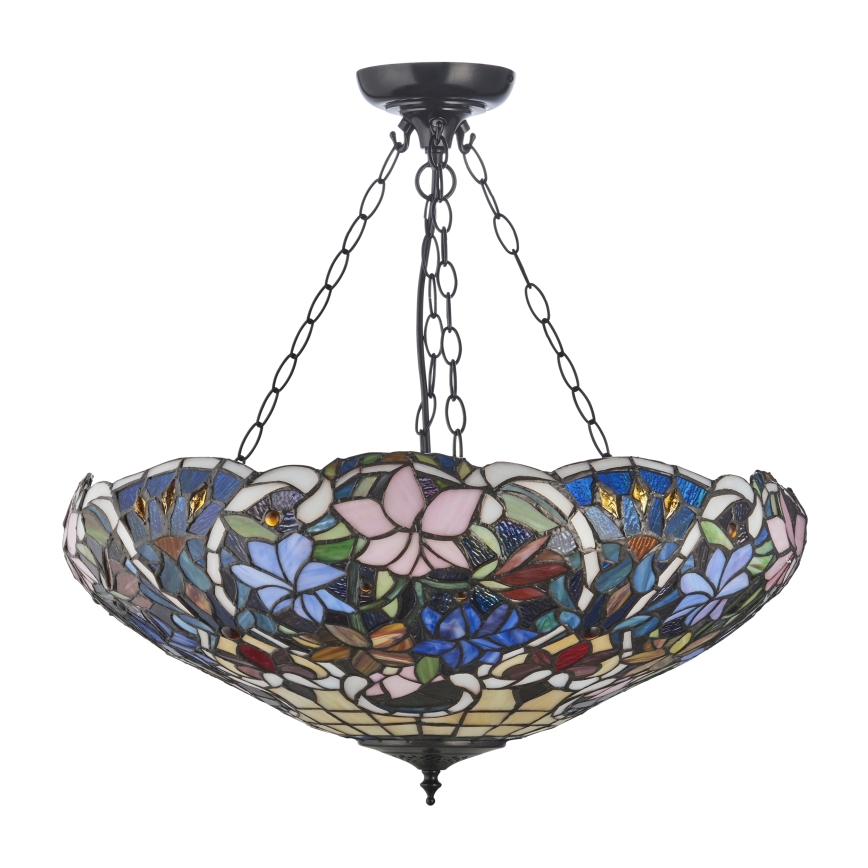 Endon 111887 - Riippuvalaisin ketjulla Tiffany SULLIVAN 3xE27/10W/230V halkaisija 57 cm