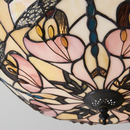 Endon 111892 - Pinta-asennettava Tiffany-tyylinen kattovalaisin ASHTON 3xE27/10W/230V halkaisija 45 cm