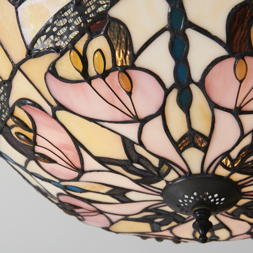 Endon 111892 - Pinta-asennettava Tiffany-tyylinen kattovalaisin ASHTON 3xE27/10W/230V halkaisija 45 cm