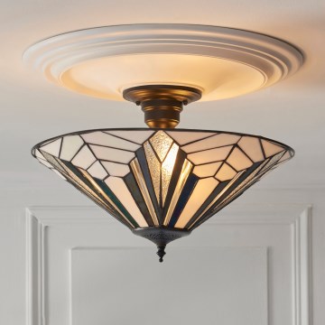 Endon 111895 - Pintakiinnitteinen Tiffany ASTORIA -kattovalaisin 3xE27/10W/230V halkaisija 48 cm