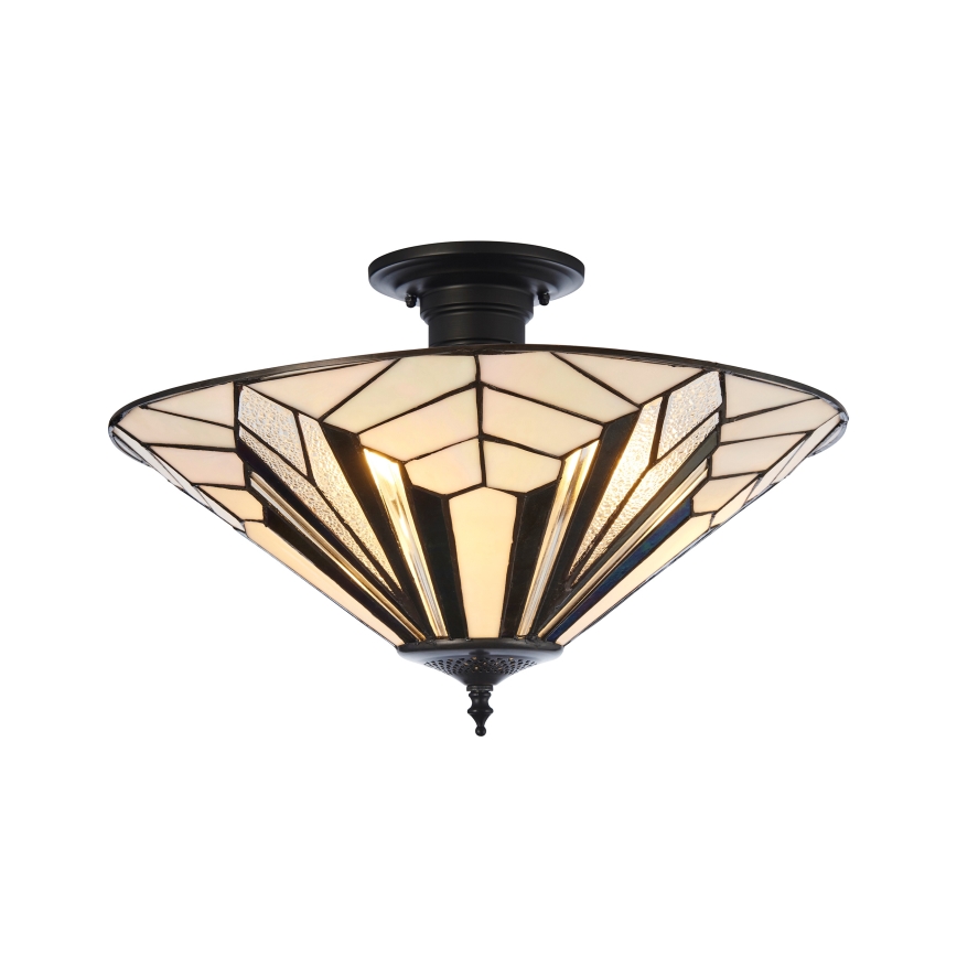 Endon 111895 - Pintakiinnitteinen Tiffany ASTORIA -kattovalaisin 3xE27/10W/230V halkaisija 48 cm
