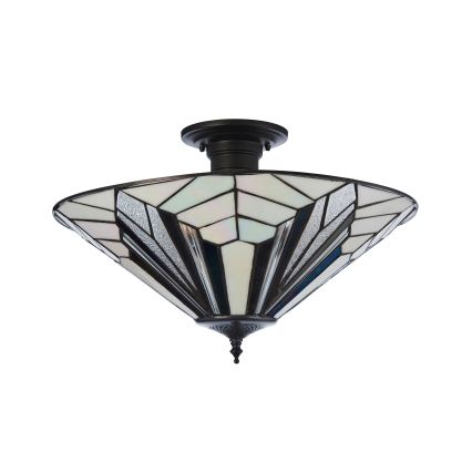 Endon 111895 - Pintakiinnitteinen Tiffany ASTORIA -kattovalaisin 3xE27/10W/230V halkaisija 48 cm