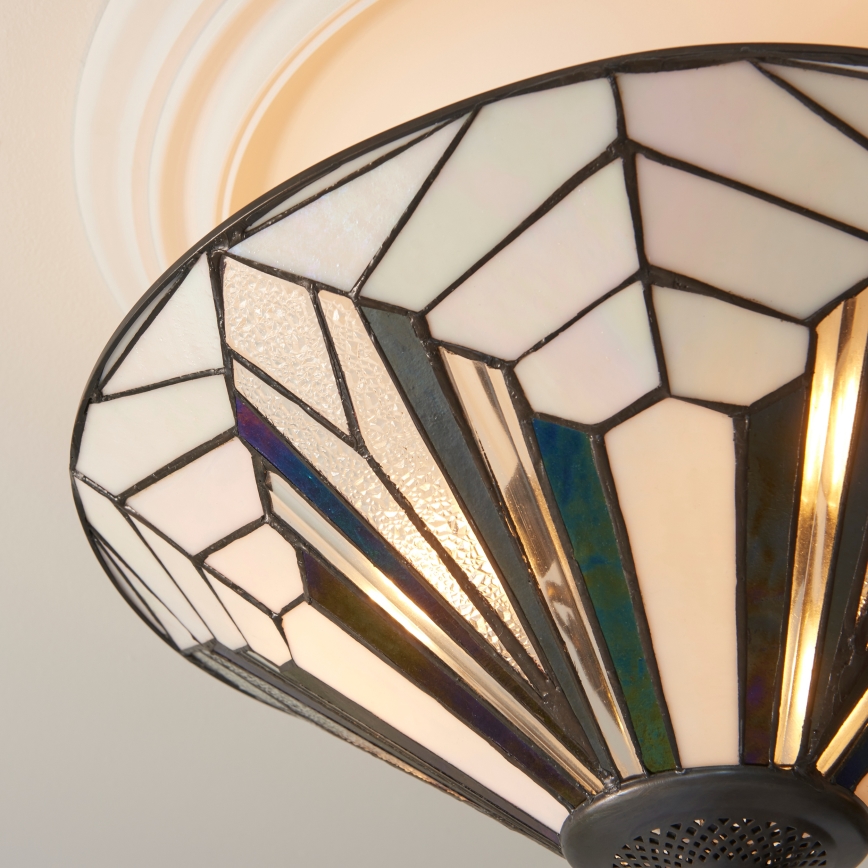 Endon 111895 - Pintakiinnitteinen Tiffany ASTORIA -kattovalaisin 3xE27/10W/230V halkaisija 48 cm