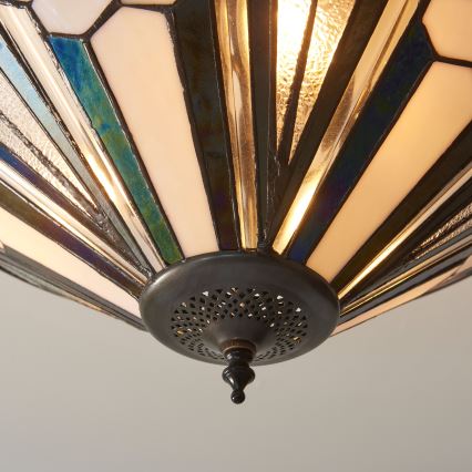 Endon 111895 - Pintakiinnitteinen Tiffany ASTORIA -kattovalaisin 3xE27/10W/230V halkaisija 48 cm