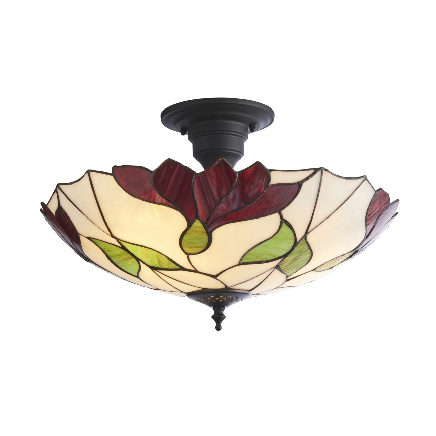 Endon 111896 - Pinta-asennettava Tiffany-kattovalaisin BOTANICA, 3x E27/10W/230V, halkaisija 45 cm