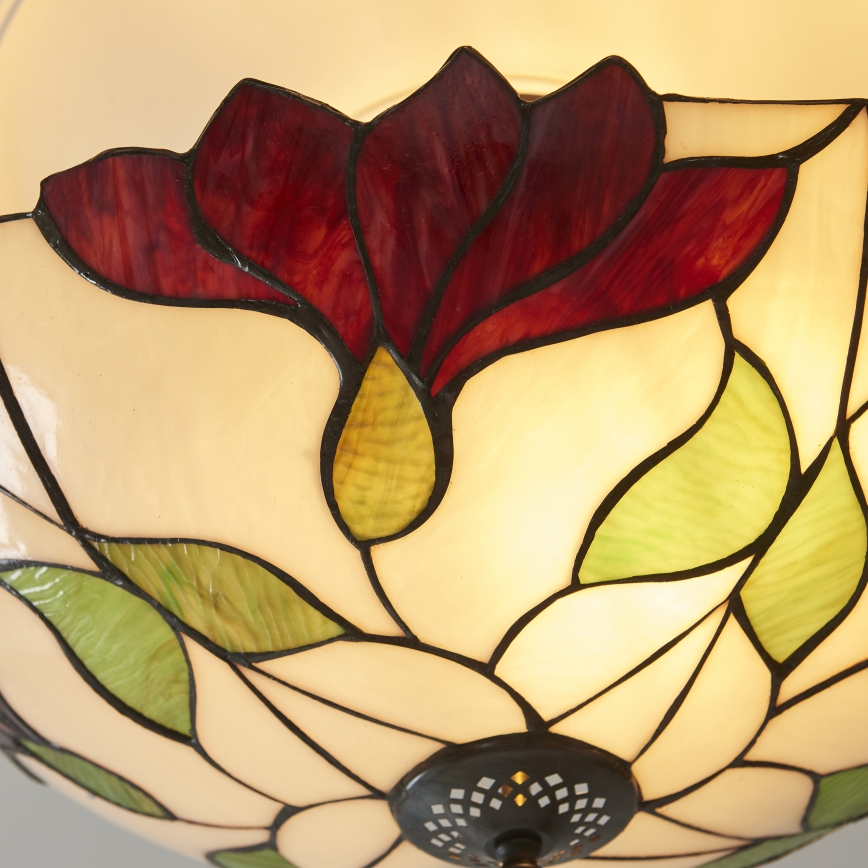 Endon 111896 - Pinta-asennettava Tiffany-kattovalaisin BOTANICA, 3x E27/10W/230V, halkaisija 45 cm