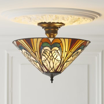 Endon 111905 - Pintakiinnitteinen Tiffany HECTOR 3xE27/10W/230V, halkaisija 40 cm