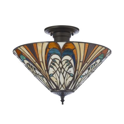 Endon 111905 - Pintakiinnitteinen Tiffany HECTOR 3xE27/10W/230V, halkaisija 40 cm