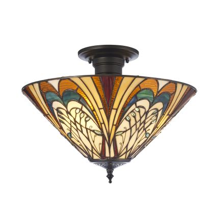 Endon 111905 - Pintakiinnitteinen Tiffany HECTOR 3xE27/10W/230V, halkaisija 40 cm