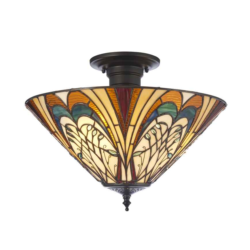 Endon 111905 - Pintakiinnitteinen Tiffany HECTOR 3xE27/10W/230V, halkaisija 40 cm