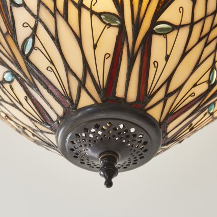 Endon 111905 - Pintakiinnitteinen Tiffany HECTOR 3xE27/10W/230V, halkaisija 40 cm