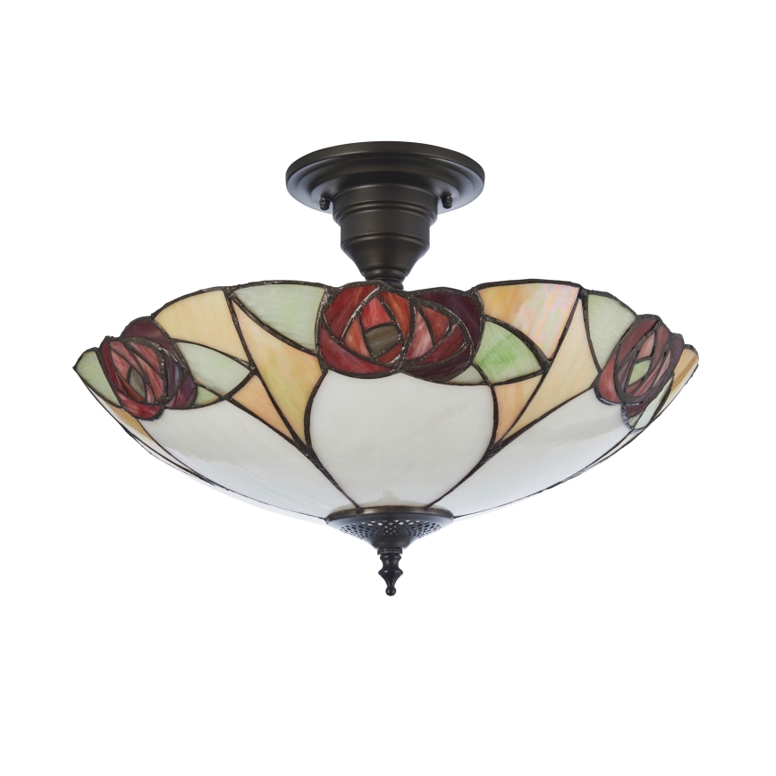 Endon 111907 - Pintakiinnitteinen kattokruunu Tiffany INGRAM 3xE27/10W/230V halkaisija 45 cm