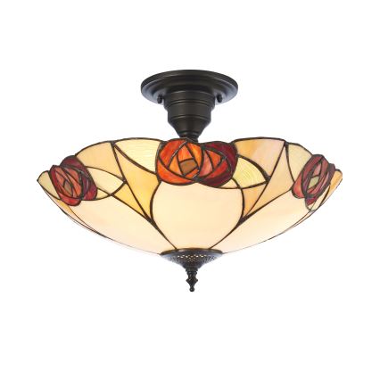 Endon 111907 - Pintakiinnitteinen kattokruunu Tiffany INGRAM 3xE27/10W/230V halkaisija 45 cm