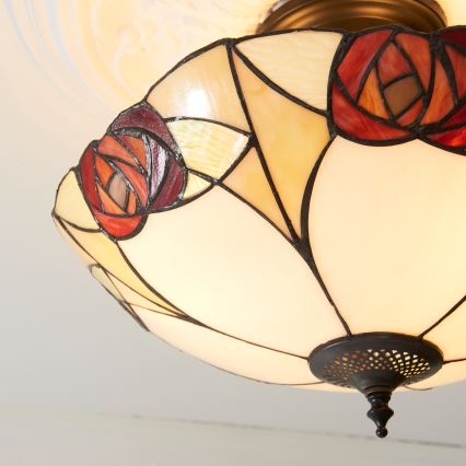 Endon 111907 - Pintakiinnitteinen kattokruunu Tiffany INGRAM 3xE27/10W/230V halkaisija 45 cm