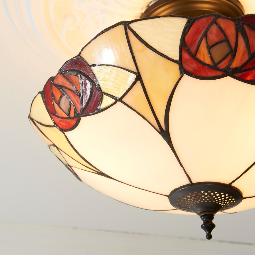 Endon 111907 - Pintakiinnitteinen kattokruunu Tiffany INGRAM 3xE27/10W/230V halkaisija 45 cm