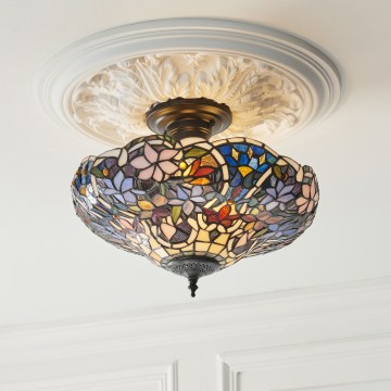 Endon 111915 - Pinta-asennettava Tiffany-kattovalaisin SULLIVAN 3xE27/10W/230V, halkaisija 40 cm