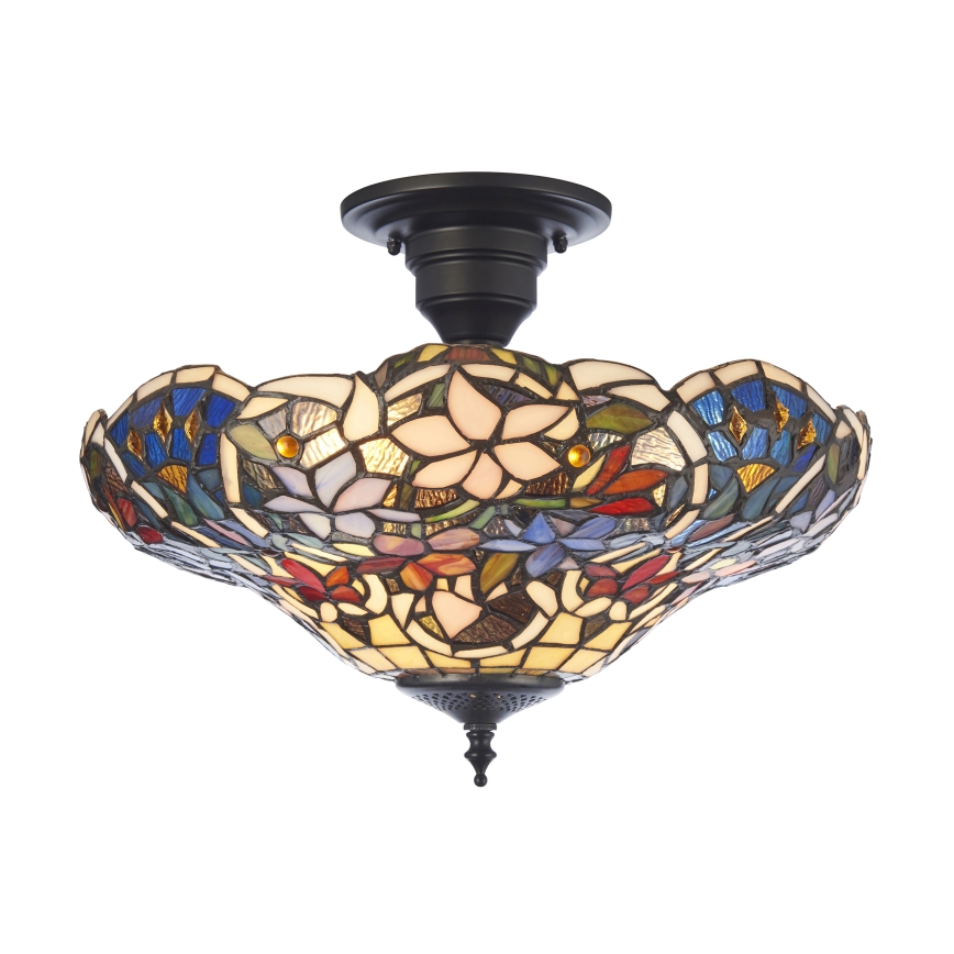 Endon 111915 - Pinta-asennettava Tiffany-kattovalaisin SULLIVAN 3xE27/10W/230V, halkaisija 40 cm
