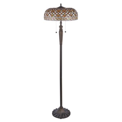 Endon 111921 - Tiffany-lattiavalaisin MILLE FEUX 2 x E27/10 W/230 V, halkaisija 45 cm