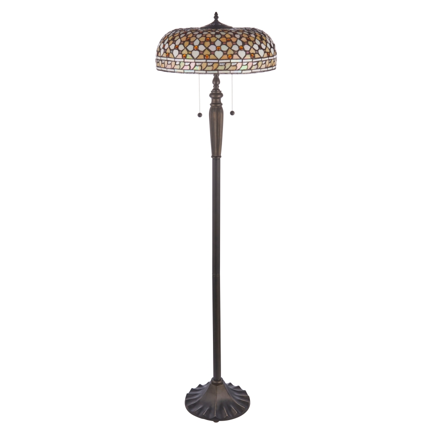 Endon 111921 - Tiffany-lattiavalaisin MILLE FEUX 2 x E27/10 W/230 V, halkaisija 45 cm