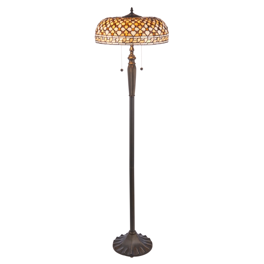 Endon 111921 - Tiffany-lattiavalaisin MILLE FEUX 2 x E27/10 W/230 V, halkaisija 45 cm