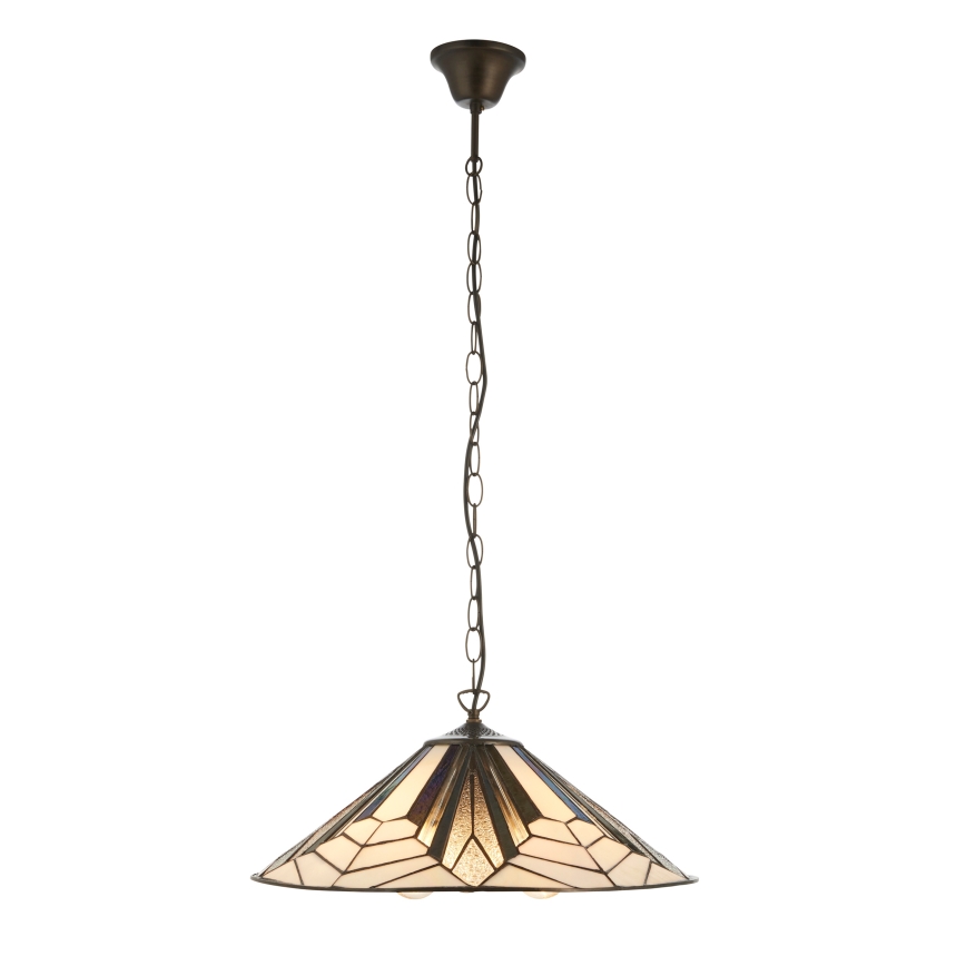 Endon 111922 - Tiffany ASTORIA - elegantti Tiffany-tyylinen riippuvalaisin ketjulla, 3×E27/10W/230V, Ø 48 cm