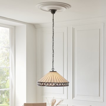 Endon 111961 - Tiffany FARGO -riippuvalaisin ketjulla 3xE27/10W/230V Ø 50 cm