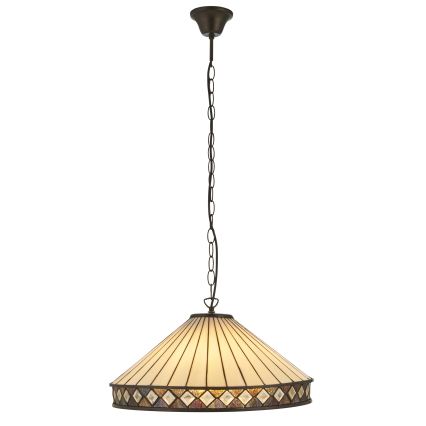 Endon 111961 - Tiffany FARGO -riippuvalaisin ketjulla 3xE27/10W/230V Ø 50 cm