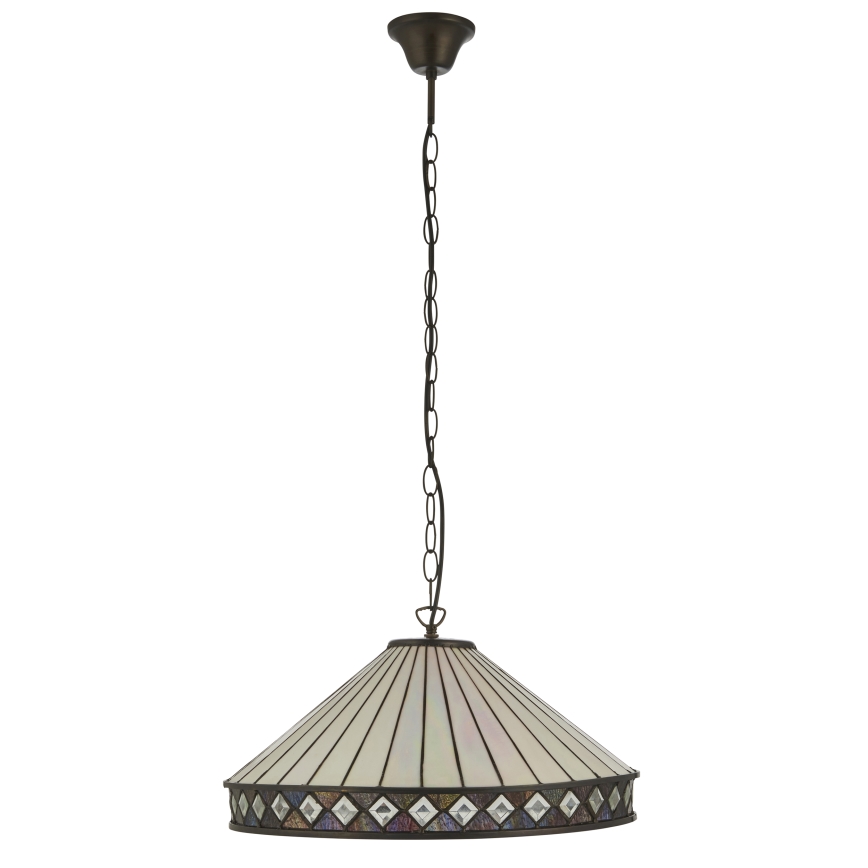 Endon 111961 - Tiffany FARGO -riippuvalaisin ketjulla 3xE27/10W/230V Ø 50 cm