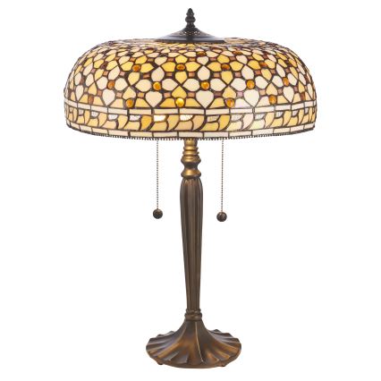 Endon 112178 - Pöytävalaisin Tiffany MILLE FEUX 2xE14/40W/230V halkaisija 45 cm