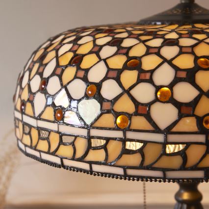 Endon 112178 - Pöytävalaisin Tiffany MILLE FEUX 2xE14/40W/230V halkaisija 45 cm