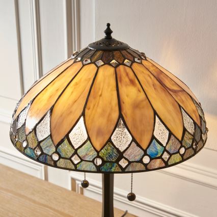 Endon 112183 - Pöytävalaisin Tiffany BROOKLYN 2xE14/10W/230V halkaisija 40 cm