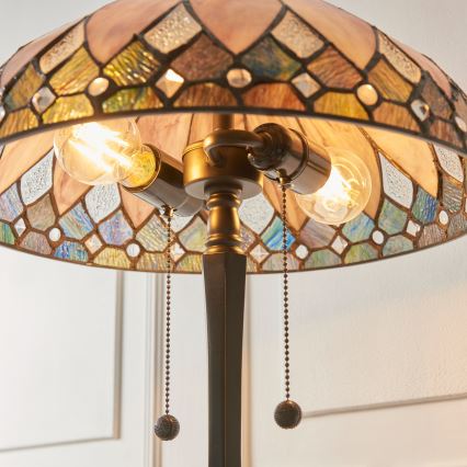 Endon 112183 - Pöytävalaisin Tiffany BROOKLYN 2xE14/10W/230V halkaisija 40 cm