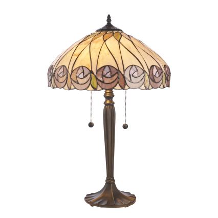 Endon 112184 - Pöytälamppu Tiffany HUTCHINSON 2xE27/10W/230V halkaisija 40 cm