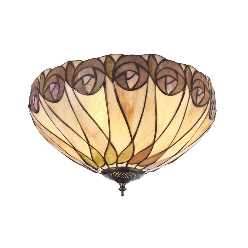 Endon 112188 - Tiffany-kattovalaisin HUTCHINSON 2xE27/60W/230V, halkaisija 40 cm