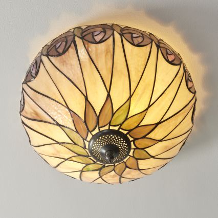 Endon 112188 - Tiffany-kattovalaisin HUTCHINSON 2xE27/60W/230V, halkaisija 40 cm