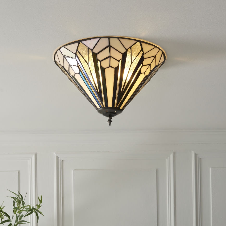 Endon 112191 - Kattovalaisin Tiffany ASTORIA 2xE27/60W/230V, halkaisija 40 cm