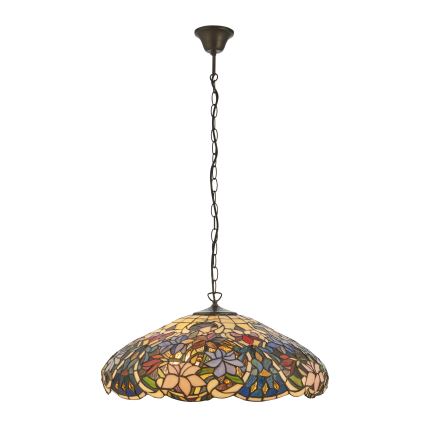 Endon 112193 - Tiffany SULLIVAN - ketjullinen kattokruunu 3xE27/60W/230V halkaisija 57 cm