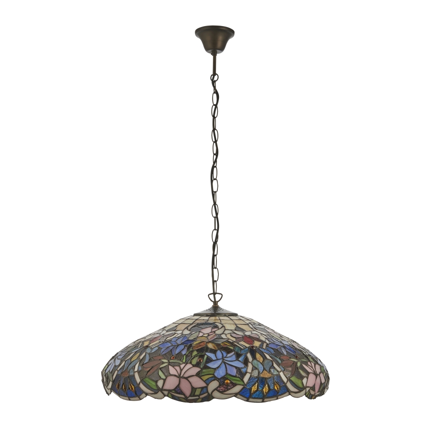 Endon 112193 - Tiffany SULLIVAN - ketjullinen kattokruunu 3xE27/60W/230V halkaisija 57 cm
